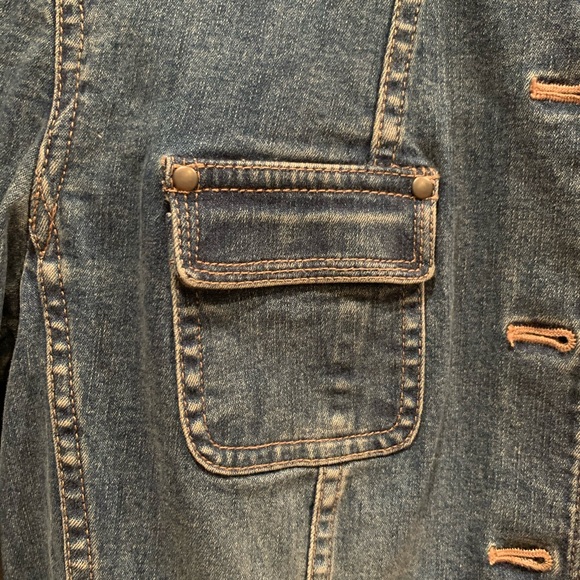 New Tahari Denim Jacket Fitted M $280 - Picture 4 of 8